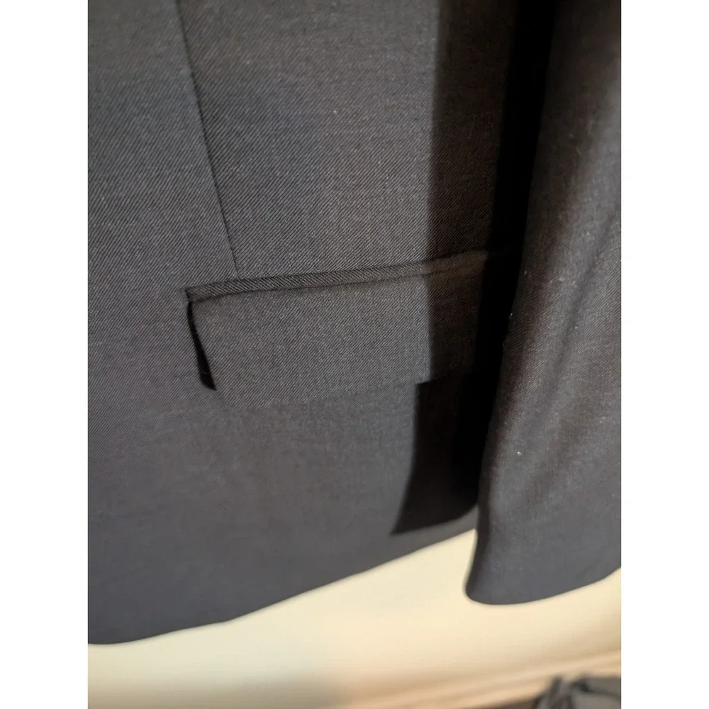 Lauren Ralph Lauren Suit Mens 46R Black Solid 2 Button Notch Lapel Single Vent